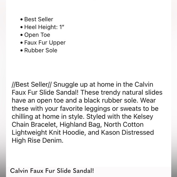 Calvin Faux Fur Slides - Picture 7 of 9